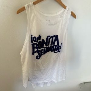 A New Day Tank Top Graphic White size L Women